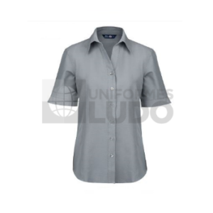 Blusa Oxford Manga Corta Mujer