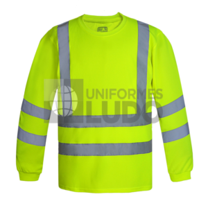 Polera dry fit manga larga con cinta reflectiva